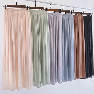 珠光纱舞蹈阔腿裙裤古典舞飘逸舞蹈服现代舞练功服女高腰演出服紫