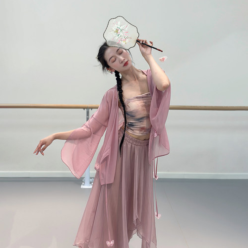 古典舞舞蹈服身韵刺绣纱衣练功服