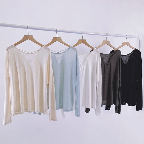 宽松慵懒罩衫现代舞舞蹈服镂空春