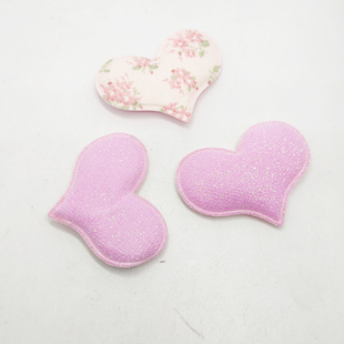 配饰海绵补丁贴20片1元 心形布贴手工DIY韩版 儿童头饰材料爱心服装