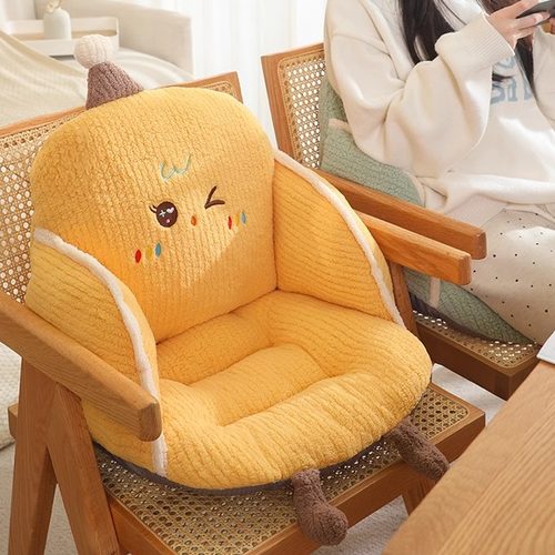 冬天新款抽条绒加厚半包围坐垫