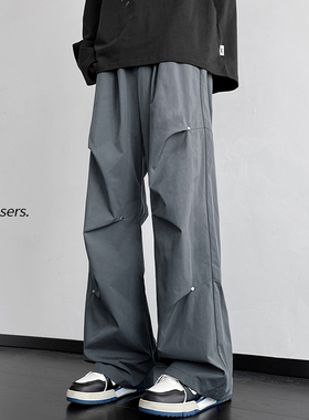 OAOO线上店铺FDM线上商店潮流百搭时尚情侣纯色直筒宽松休闲裤