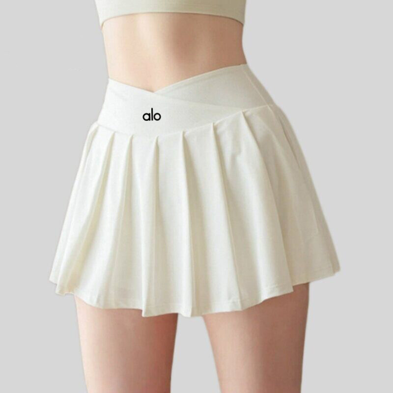 运动短裙女夏季百褶瑜伽裙假两件