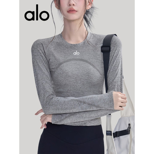 AIo修身显瘦运动T恤长袖女圆