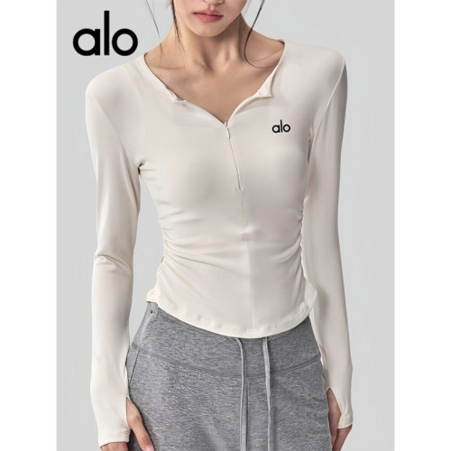 AIo新款半拉链瑜伽服长袖