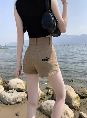 官网奥莱牛仔裤女夏季2025年新款高腰显瘦紧身辣妹a字超短热裤子