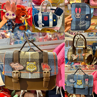 迪士尼疯狂动物城系列手提剑桥斜挎波士顿保龄球包名创优品MINISO