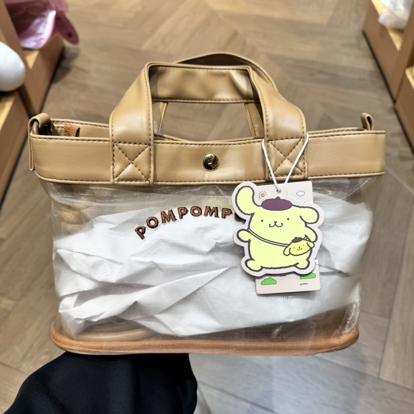 三丽鸥一起出发系列-网布斜挎包-布丁狗 名创优品miniso正品小包