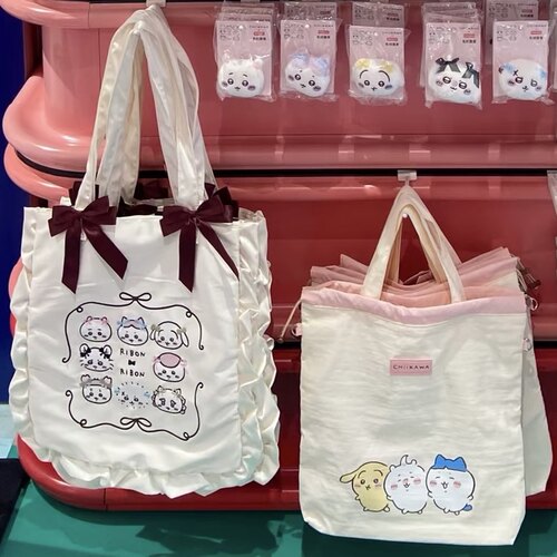 Chiikawa元气发型系列缎面单肩包简约手提托特包 名创优品MINISO