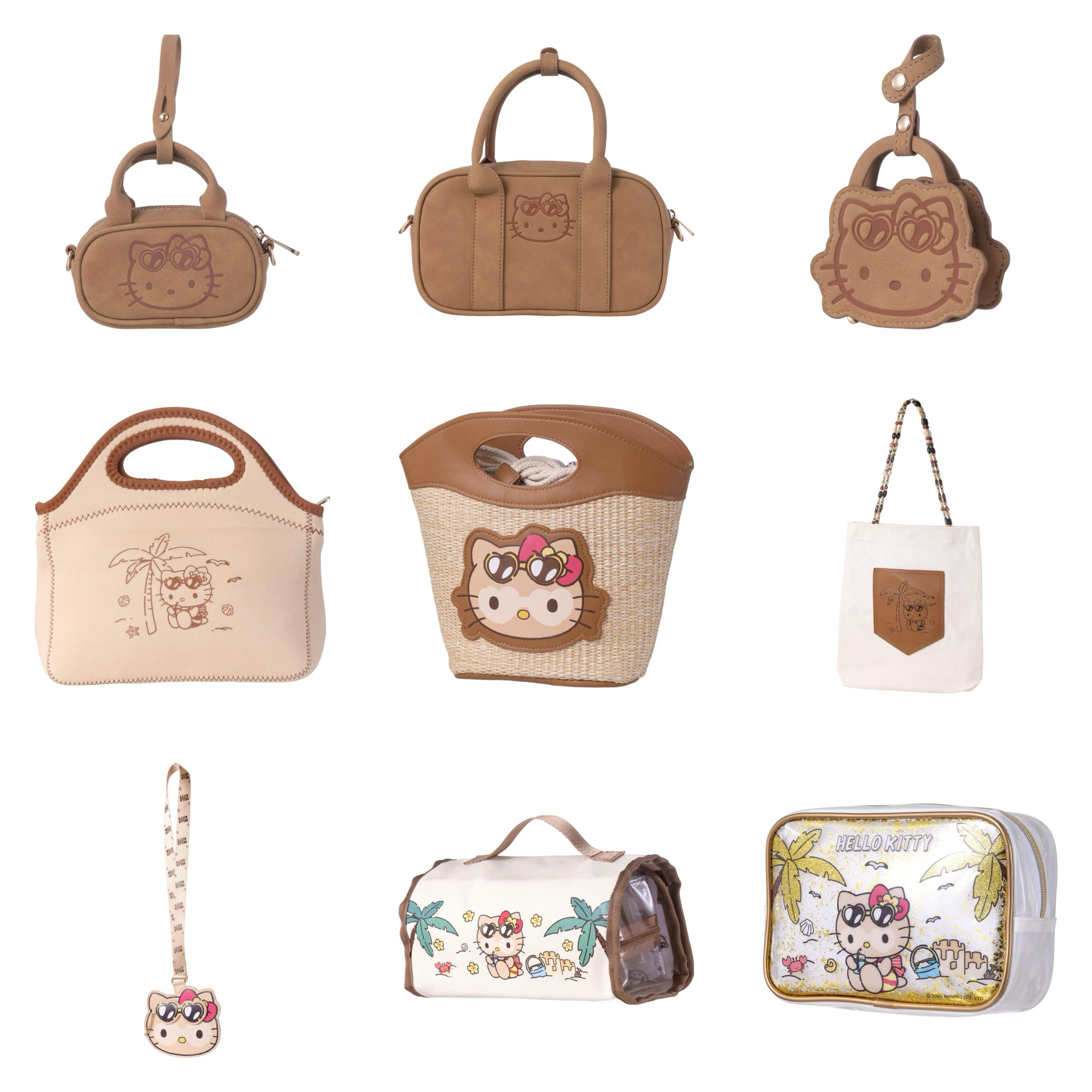 HelloKitty凯蒂猫夏日黑皮单肩帆布手提斜挎收纳包名创优品MINISO