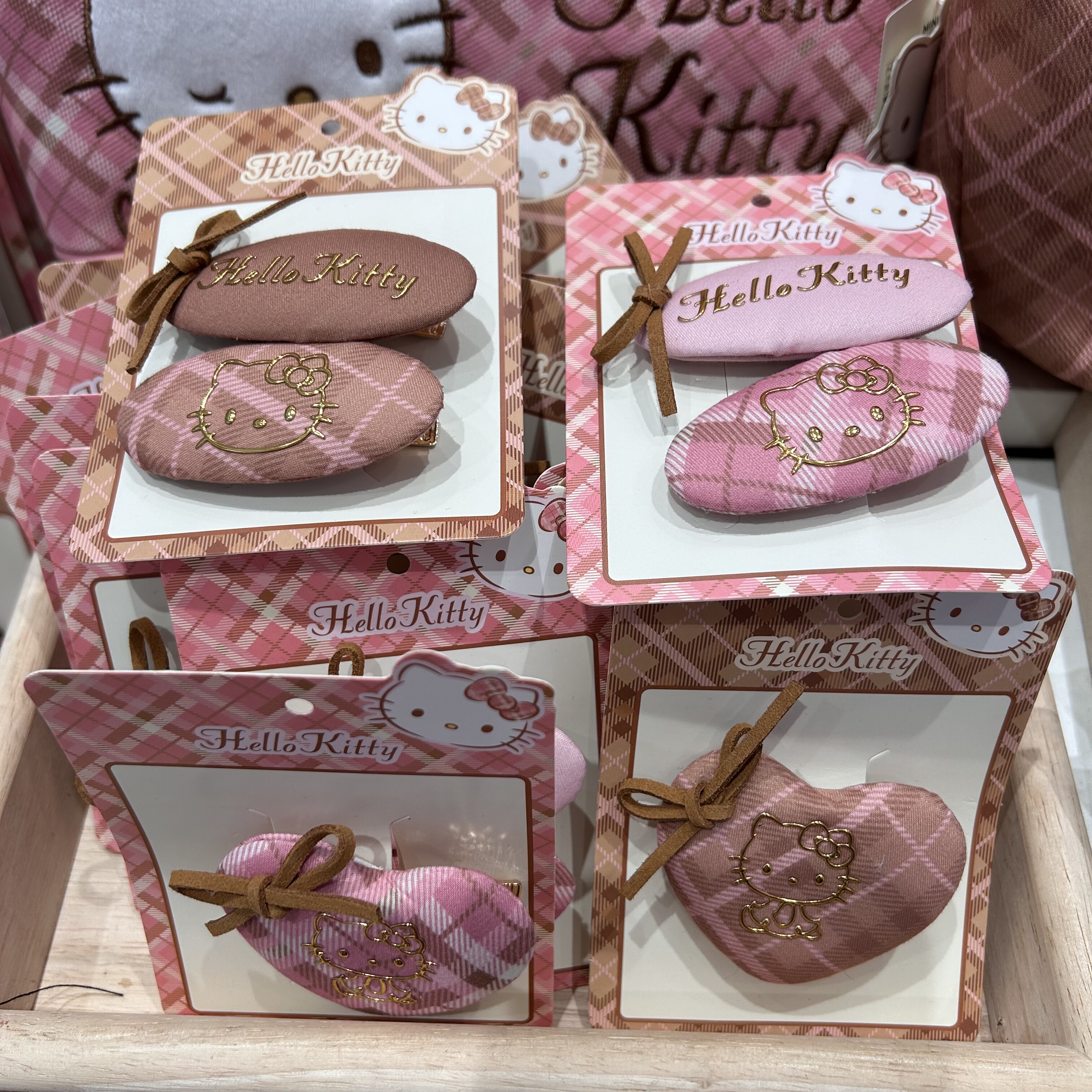 三丽鸥家族复古格纹系列发夹发圈 名创优品MINISO凯蒂猫Kitty发饰图片