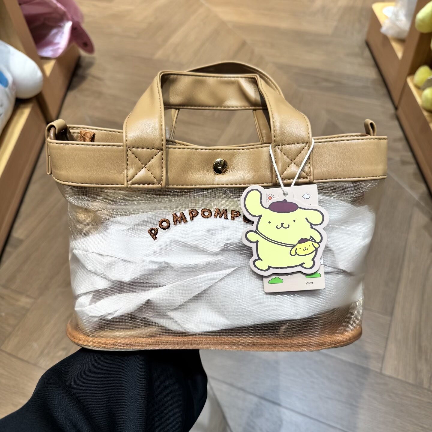 三丽鸥一起出发系列网布收纳包 名创优品miniso正品单肩手提袋女
