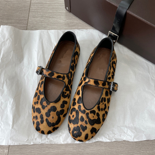 李媚儿~时髦复古百搭~小众豹纹马丽珍平底单鞋 2025春夏