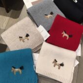 经典 刺绣小马WOOL100%纯羊毛围巾女情侣款 百搭气质围脖围脖男高档