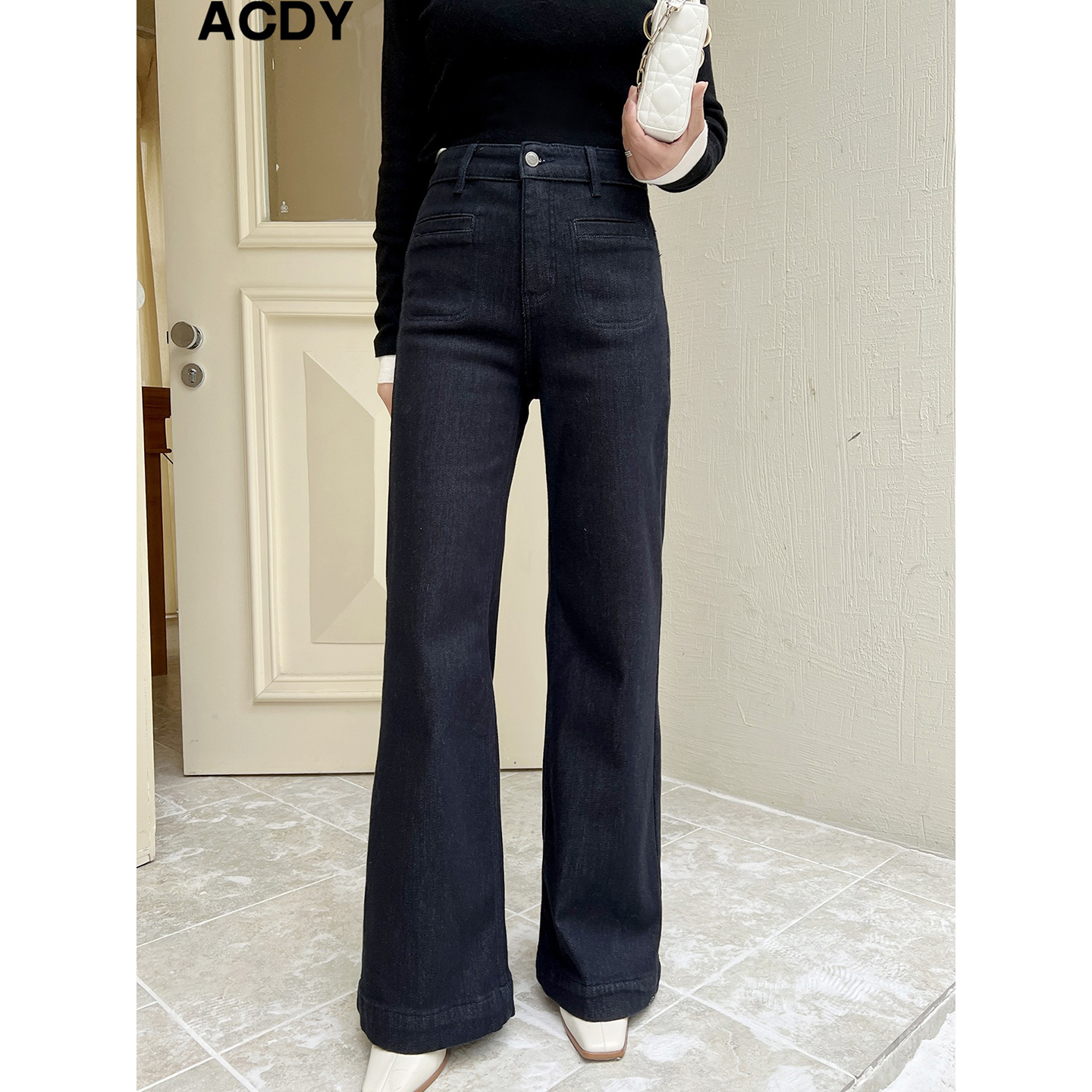 ACDY【摩登步履·腿精的秘密】阔腿裤女宽松直筒长裤复古休闲裤子