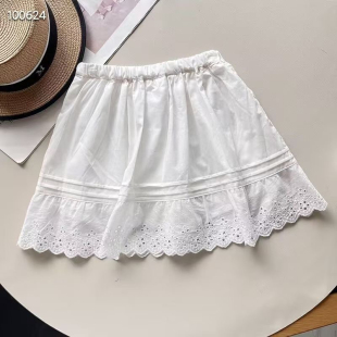 女童刺繡迷你裙褲 日單2025春夏秋季 高品童裝 季 467571 花邊可愛風