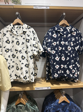 休闲度假风！夏男女装印花衬衫短袖衬衣速干474522/477644/474521