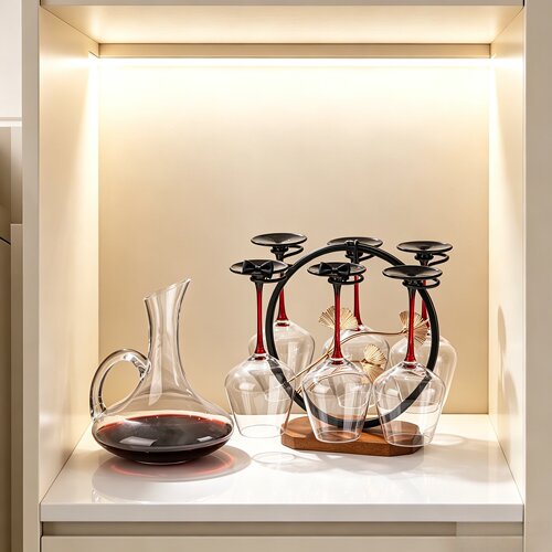家用轻奢黑领结红酒杯醒酒器套装