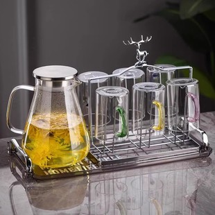 家用玻璃杯喝水茶具大容量家庭乔迁新居杯子套装 现代简约水具套装