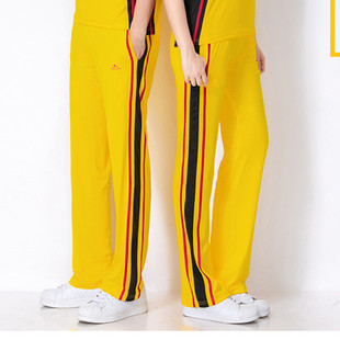 晋冠2609 黄色绿色红色单裤子透气长裤运动休闲通勤团体运动裤子