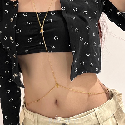 圆片流苏钛钢辣妹身体链