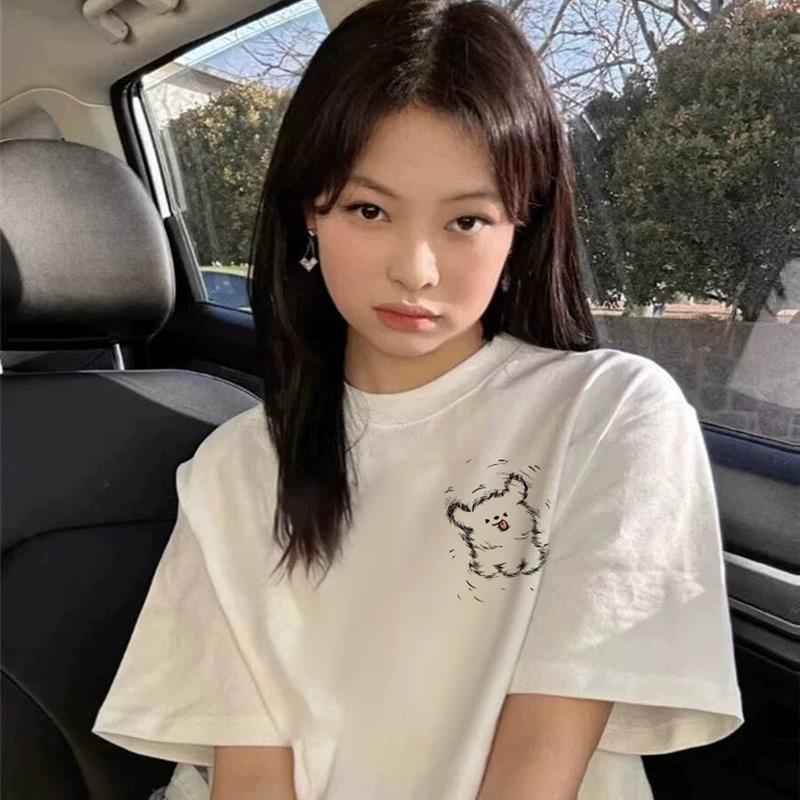 白色纯棉宽松短袖女t恤2025新款夏季设计感小众网红爆款夏日绝美