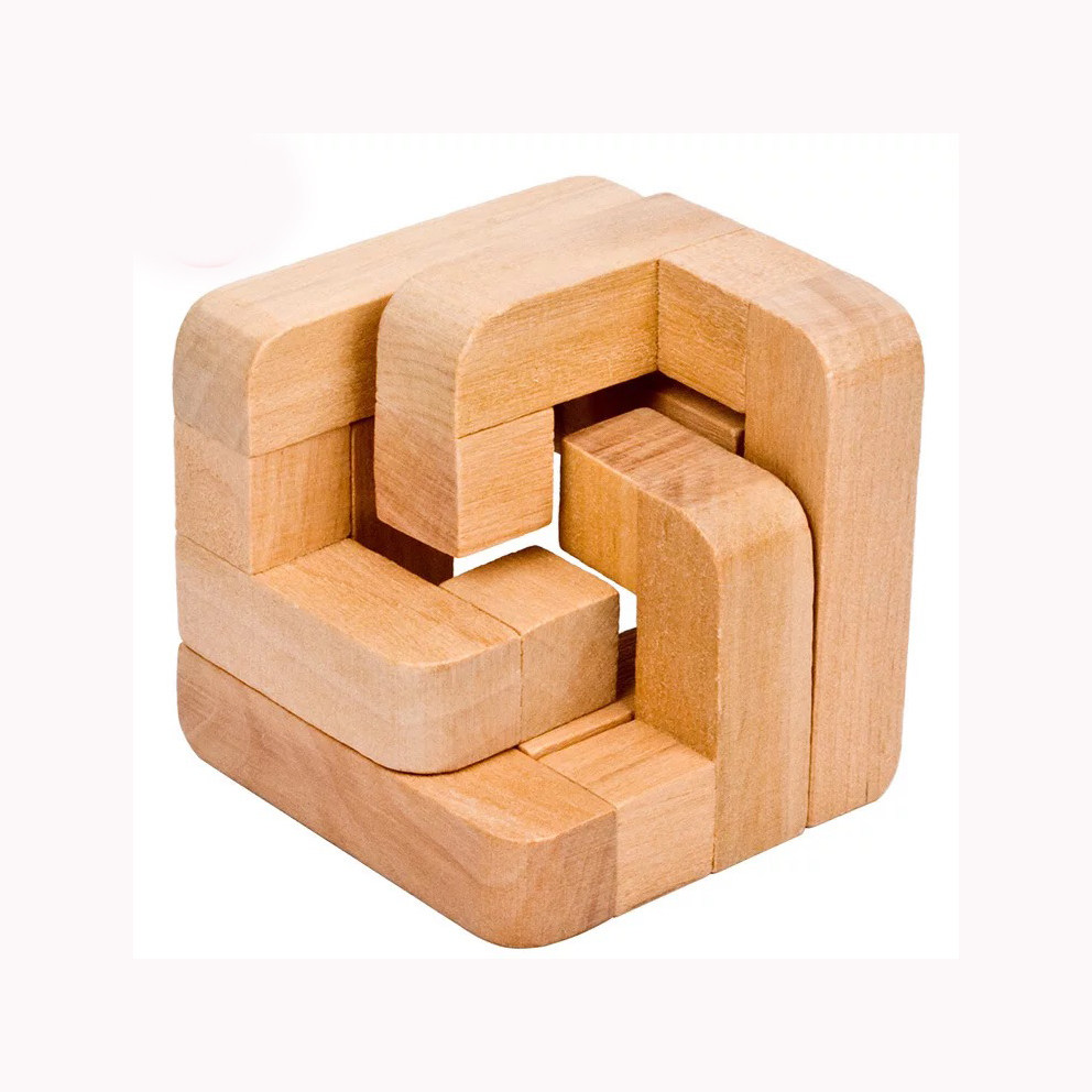 三人行 古典木制 孔明锁 环抱锁 烧脑休闲 减压益智学生玩具