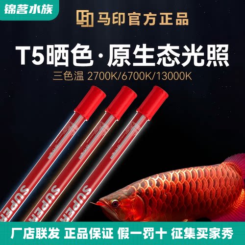 马印灯固色灯T5晒色龙鱼灯专用烤色发色灯三基色6700k发色