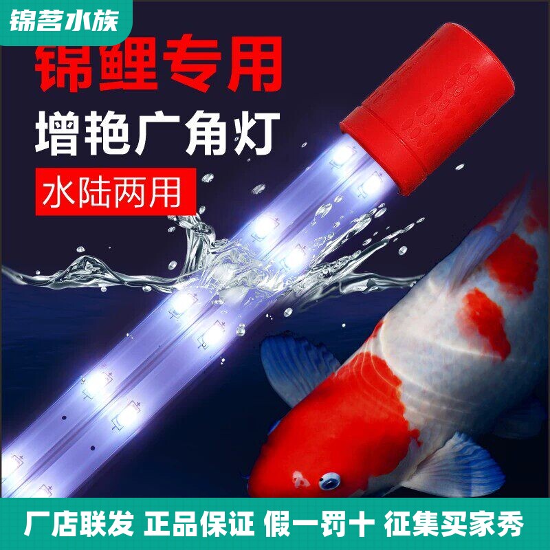 4AM鱼缸灯防水增艳广角水族箱照明灯锦鲤兰寿专用灯管潜水透亮led