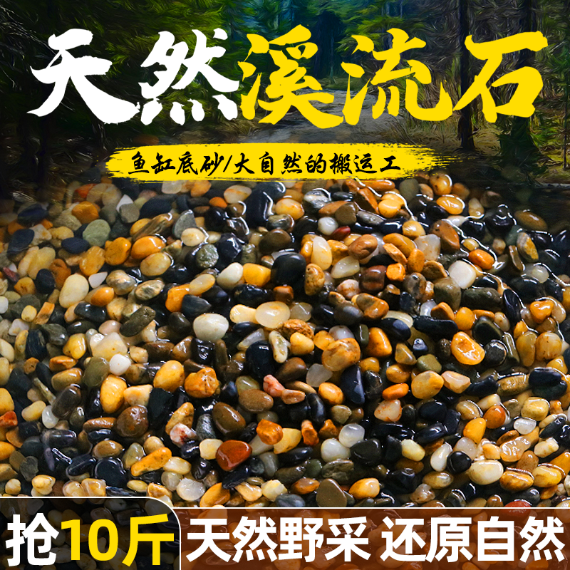 鱼缸造景底砂天然溪流石铺底专用