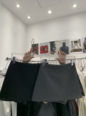 AME2025秋装新款韩版高品质设计感2侧拉链显瘦西装半身裙A字裙