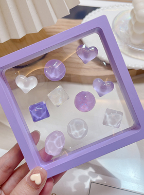 紫色ins女士汽车屏幕电动车3D立体卡通车载内饰装饰显示屏无痕贴