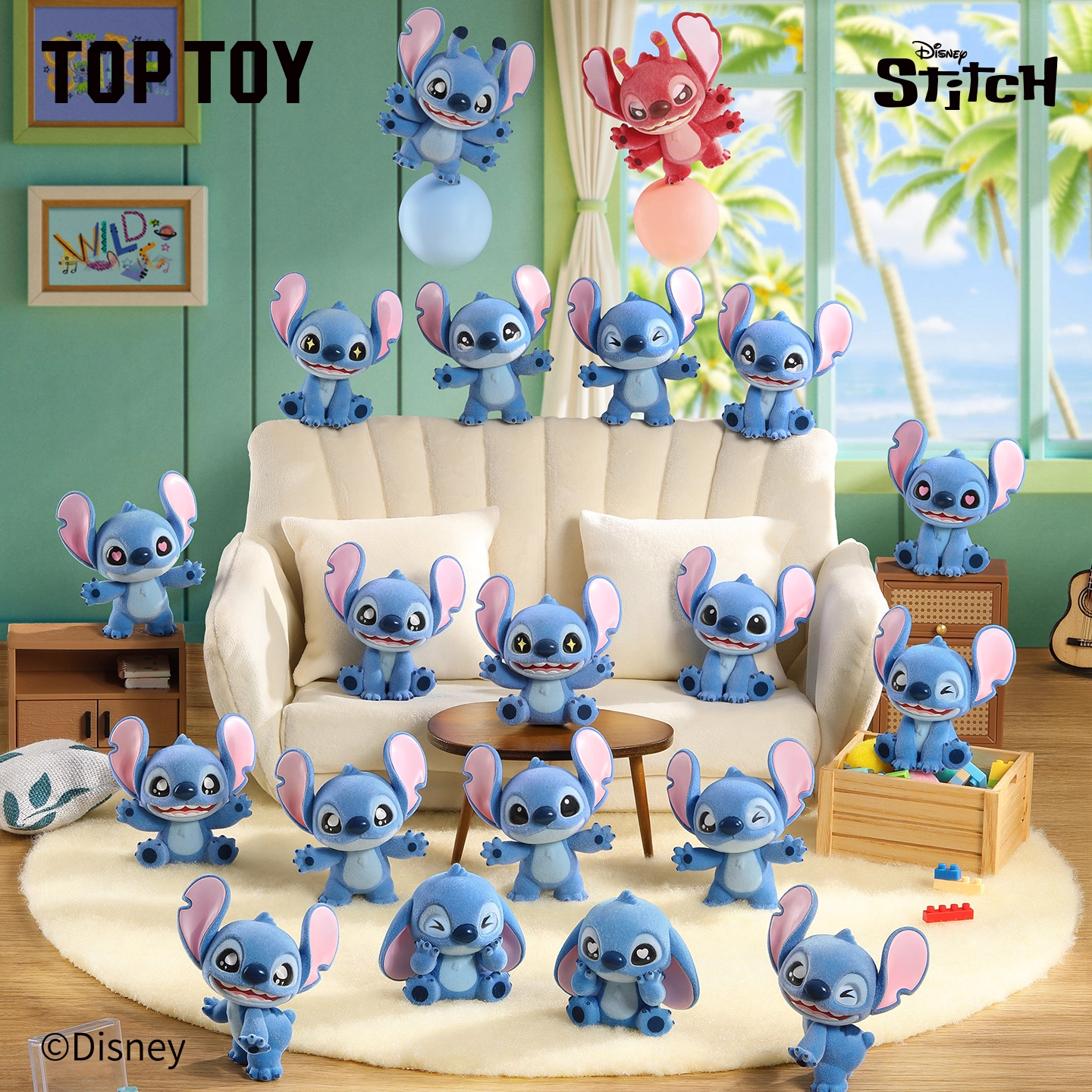 正版TOPTOY迪士尼史迪奇mini绒绒萌粒盲袋史迪仔潮玩手办可爱礼物