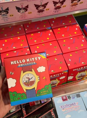 【正品】萌趣三丽鸥hellokitty童趣时光系列手表盲盒KT猫手办礼物