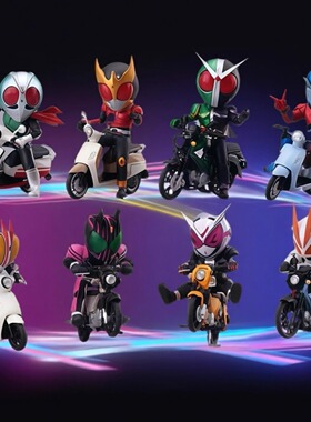 正版万代BNFIGURE 假面骑士×HONDA系列联名本田摩托车模玩 Q盲盒