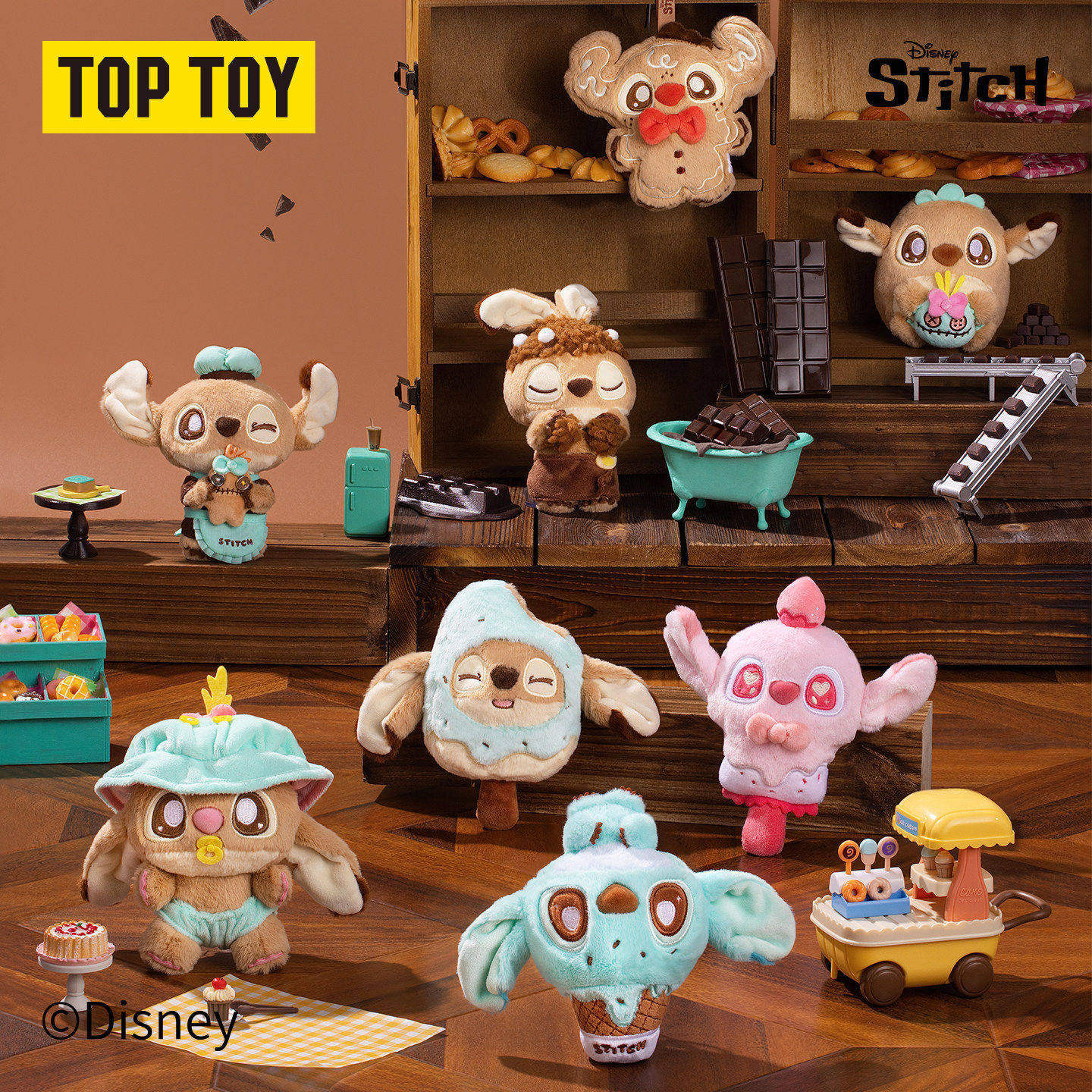 TOPTOY史迪奇巧克力工厂盲盒挂件