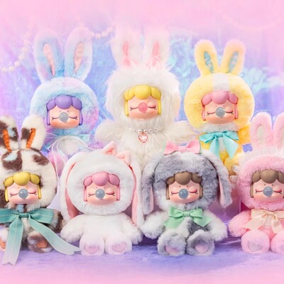 【正品】rolife若来Nanci闪光毛绒小兔搪胶盲盒系列潮玩摆件公仔