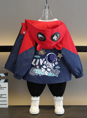 儿童春装外套2026新款痞帅男童韩版时髦拉链衫春秋季百搭夹克上衣