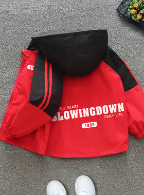 2026新款男童春装外套连帽开衫长袖上衣中大童潮酷帅时髦春季薄款