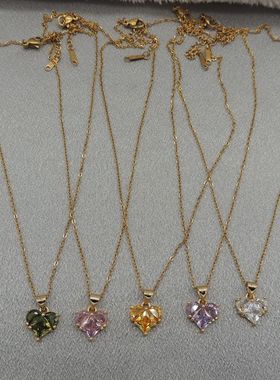 新款青岛欧美时尚百搭气质质感铜锆石超闪简约项链Q27