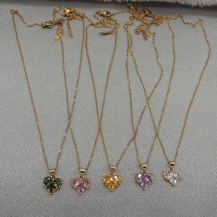 新款 百搭气质质感铜锆石超闪简约项链Q27 青岛欧美时尚