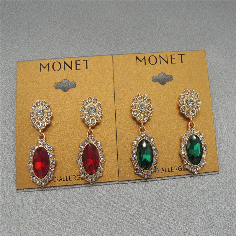 百搭镶钻镀真金耳钉外贸饰品厂