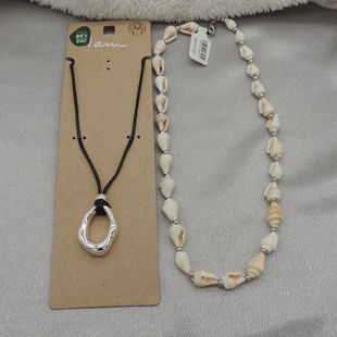 新款 百搭流行气质质感原单尾货贝壳项链Q46 青岛欧美时尚