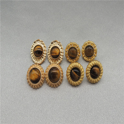 其他天然虎眼石银针耳钉