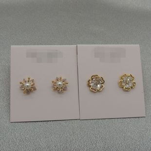 新款青岛欧美时尚百搭气质质感原单镀金铜锆石耳钉Q39