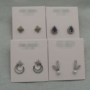 新款青岛欧美时尚百搭气质质感原单尾货铜锆石耳钉耳环Q51