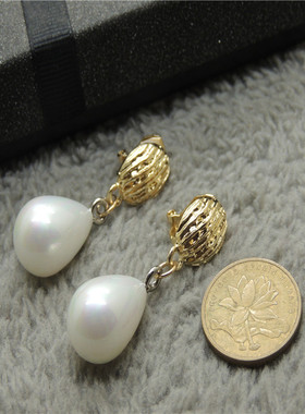 青岛首饰品直销精美百搭街拍气质甜美彩色珍珠耳夹银针耳钉KS25