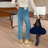 高腰四面弹小个子牛仔裤 CKLY2856斯卡洛依九分烟管裤 女2026春新款