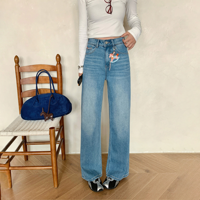 【小马挂件直筒裤】小个子牛仔裤