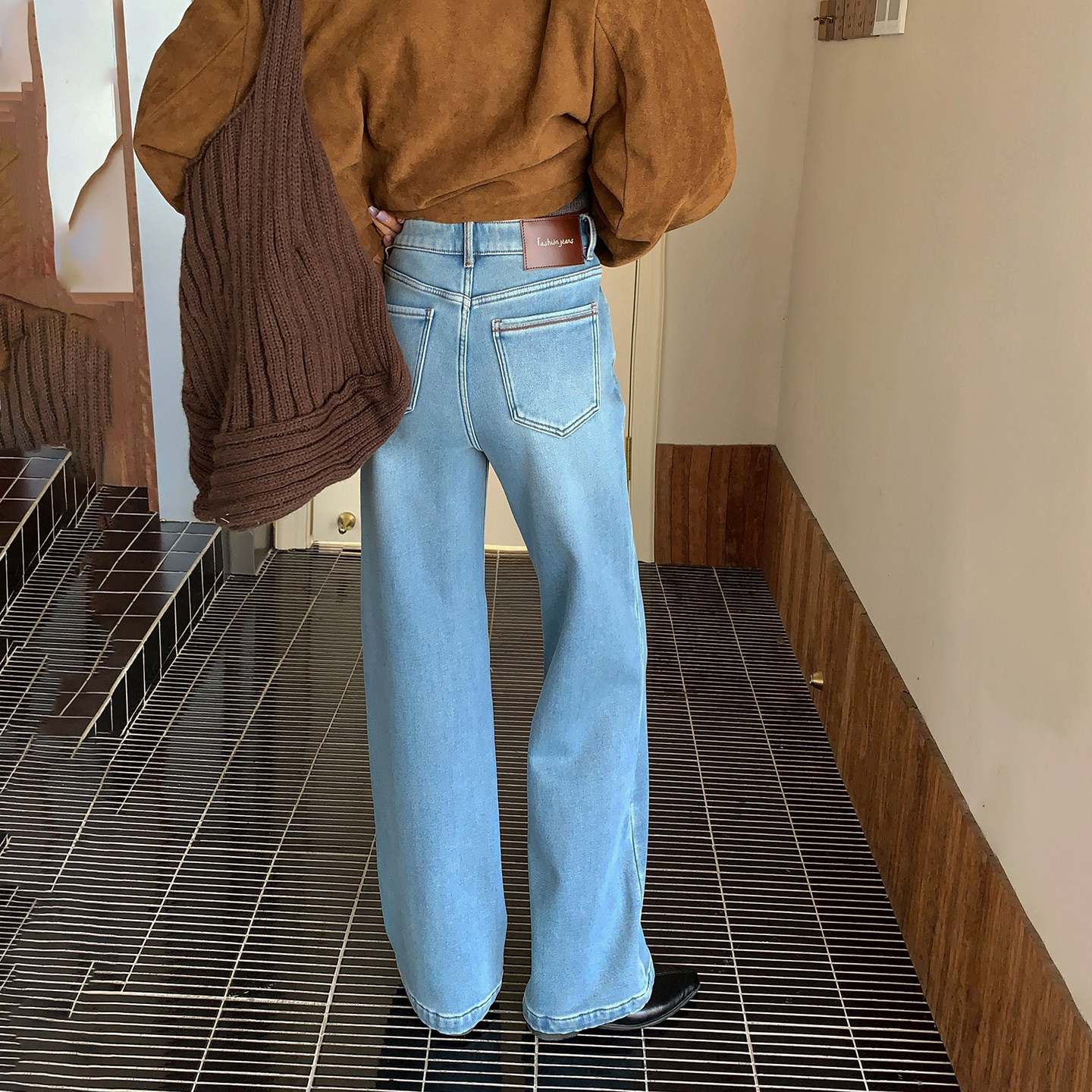 【加绒窄版神裤】冬季直筒牛仔裤